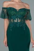 Long Emerald Green Dantelle Mermaid Prom Dress ABU2581