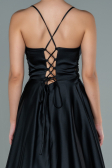Long Black Satin Evening Dress ABU2583