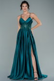 Long Emerald Green Satin Evening Dress ABU2583