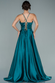 Long Emerald Green Satin Evening Dress ABU2583