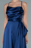 Navy Blue Long Satin Evening Dress ABU1843