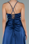 Navy Blue Long Satin Evening Dress ABU1843