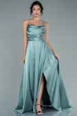 Mint Long Satin Evening Dress ABU1843