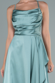 Mint Long Satin Evening Dress ABU1843