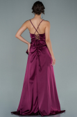 Long Plum Satin Evening Dress ABU1843