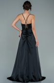 Long Black Satin Evening Dress ABU1843