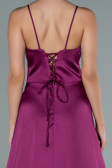 Long Plum Satin Evening Dress ABU1458