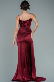 Long Burgundy Satin Evening Dress ABU2592