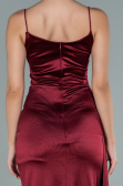 Long Burgundy Satin Evening Dress ABU2592