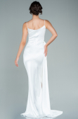 Long White Satin Evening Dress ABU2592