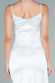 Long White Satin Evening Dress ABU2592