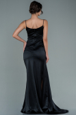 Long Black Satin Evening Dress ABU2592