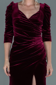 Long Burgundy Velvet Evening Dress ABU2604