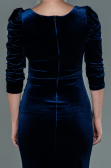 Long Navy Blue Velvet Evening Dress ABU2604