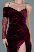 Long Burgundy Velvet Evening Dress ABU2605