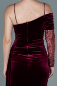 Long Burgundy Velvet Evening Dress ABU2605