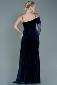 Long Navy Blue Velvet Evening Dress ABU2605