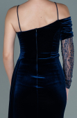 Long Navy Blue Velvet Evening Dress ABU2605