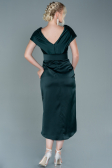 Emerald Green Short Satin Invitation Dress ABK1107