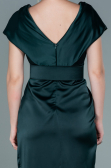 Emerald Green Short Satin Invitation Dress ABK1107