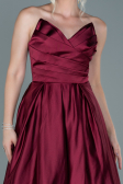 Long Burgundy Satin Evening Dress ABU2600