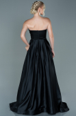 Long Black Satin Evening Dress ABU2600