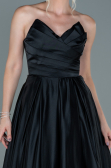 Long Black Satin Evening Dress ABU2600