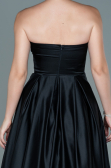 Long Black Satin Evening Dress ABU2600