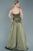 Long Olive Drab Satin Evening Dress ABU2593