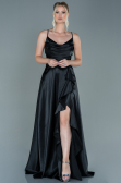 Long Black Satin Evening Dress ABU2593