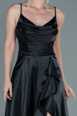 Long Black Satin Evening Dress ABU2593