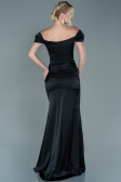 Long Black Satin Evening Dress ABU2608