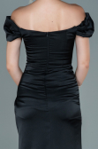 Long Black Satin Evening Dress ABU2608