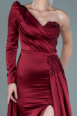 Long Burgundy Satin Evening Dress ABU2610