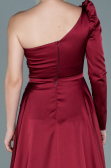 Long Burgundy Satin Evening Dress ABU2610