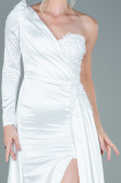 Long White Satin Evening Dress ABU2610