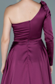 Long Plum Satin Evening Dress ABU2610