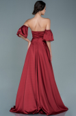 Long Burgundy Satin Evening Dress ABU2614