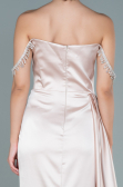 Long Beige Satin Evening Dress ABU2618