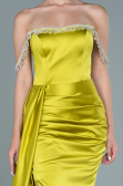 Long Pistachio Green Satin Evening Dress ABU2618