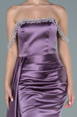 Long Lavender Satin Evening Dress ABU2618