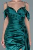 Long Emerald Green Satin Evening Dress ABU2379