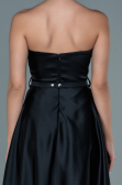 Midi Black Satin Evening Dress ABK1508