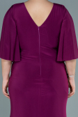 Long Plum Satin Plus Size Evening Dress ABU2646