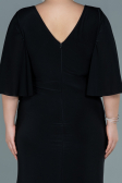 Long Black Satin Plus Size Evening Dress ABU2646