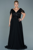 Black Long Plus Size Evening Dress ABU828