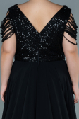Black Long Plus Size Evening Dress ABU828