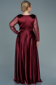 Long Burgundy Satin Oversized Evening Dress ABU2641