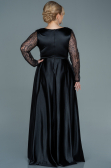 Long Black Satin Oversized Evening Dress ABU2641