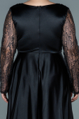 Long Black Satin Oversized Evening Dress ABU2641